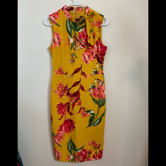 Maggy London Dresses & Skirts - Maggy London sleeveless sheath floral dress with mandarin collar